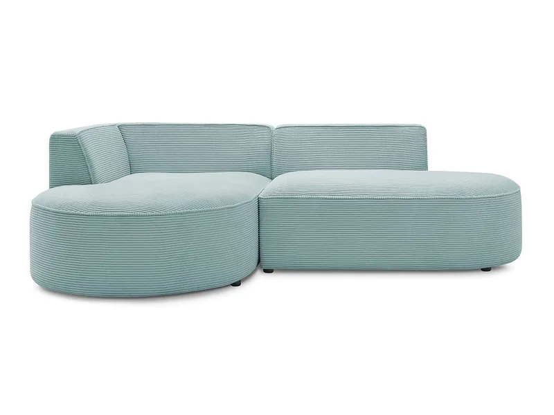 Ecksofa BOBOCHIC ROUSSEAU Cord-Stoff hellblau