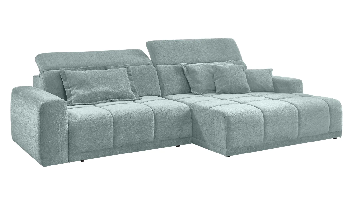 Ecksofa grün elektrisch ausfahrbar 288 cm - OT rechts - BROOK