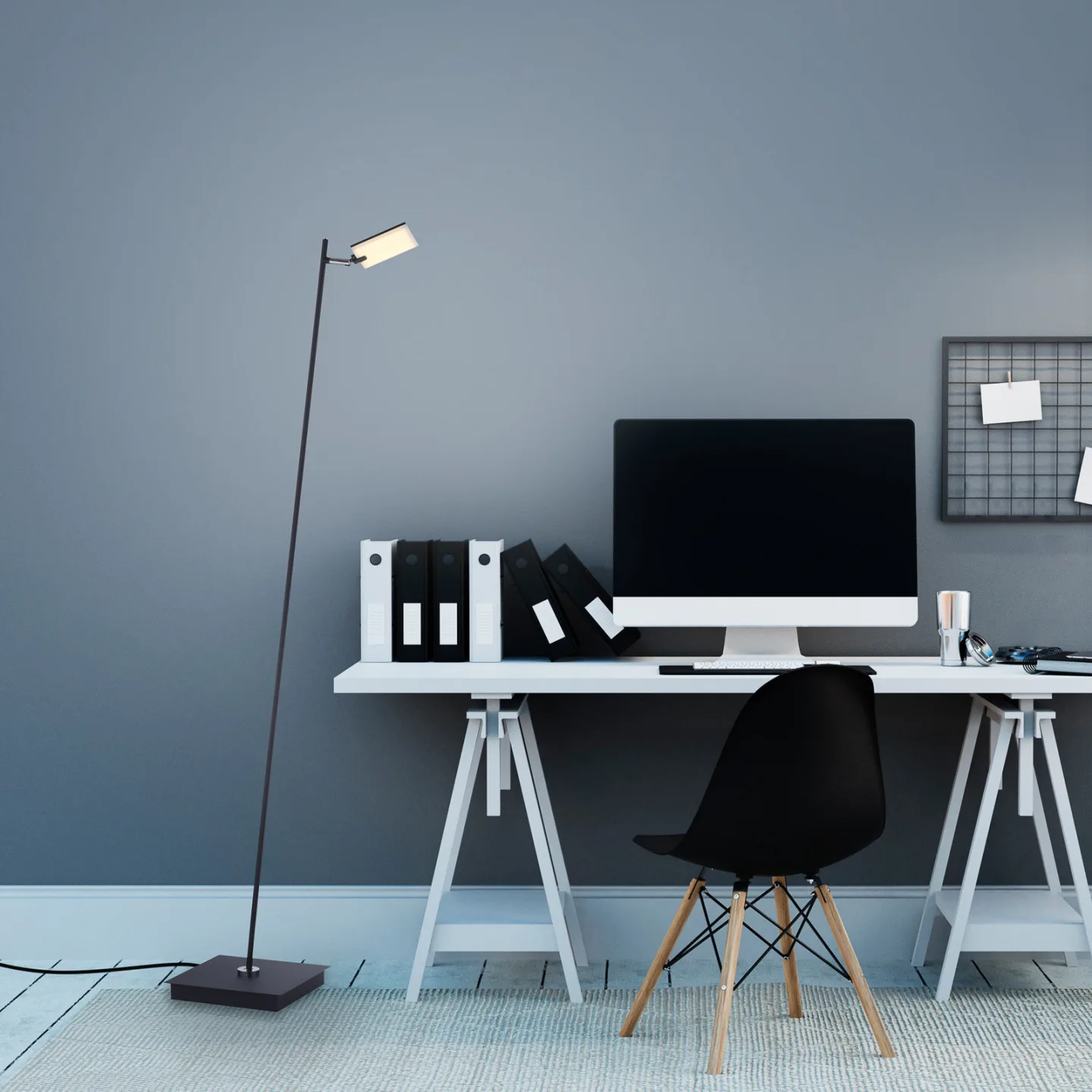 Mira LED-gulvlampe, sort perle, fjernbetjening – PURE Pure Mira - Stue - Moderne - Metal - Med skærm
