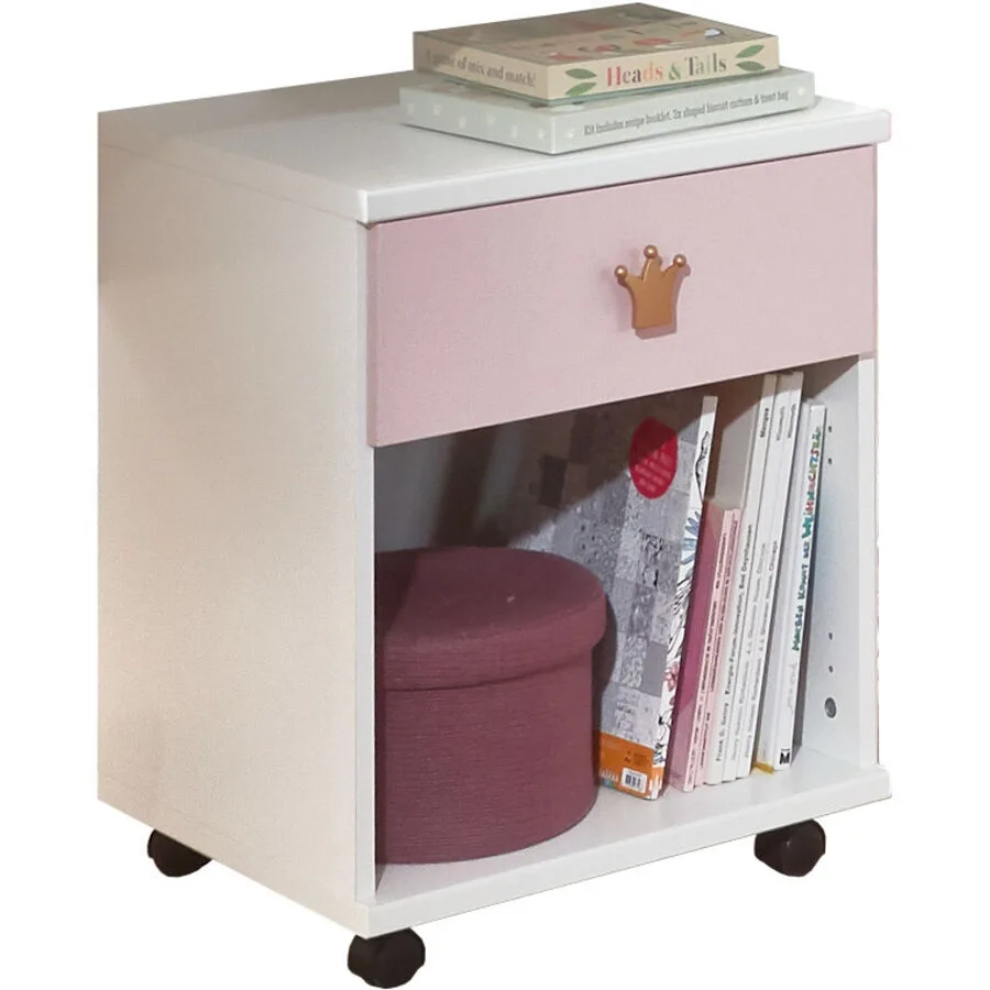 Rollcontainer Cindra Rosa/Weiss Holzwerkstoff 46 cm 58 cm 40 cm - Farbe: weiss/rosé