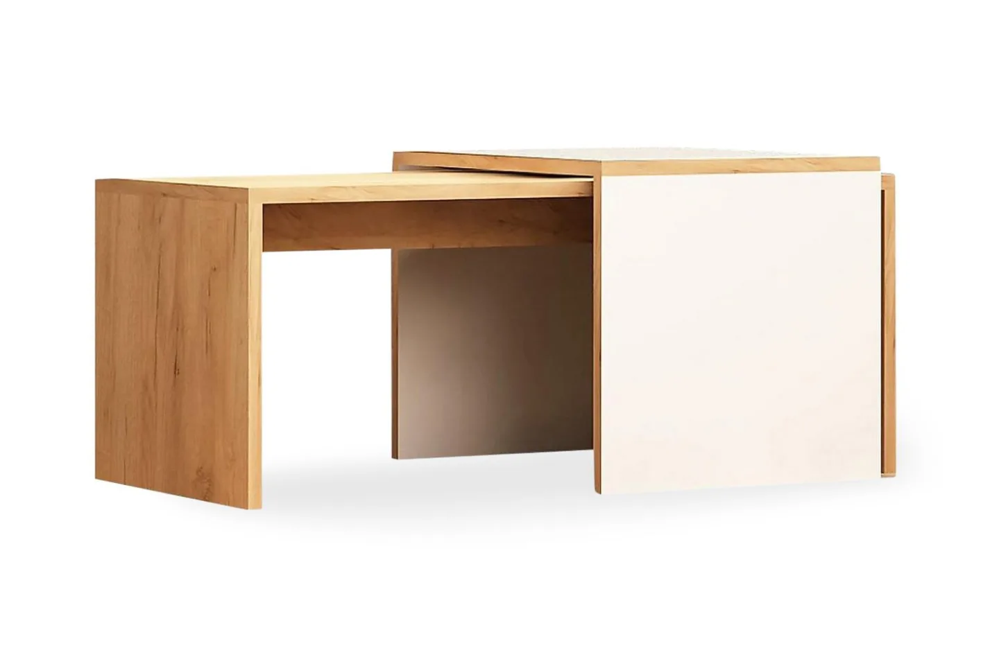 Mod Design Satsbord 90 cm 2 Bord - Trä/Vit