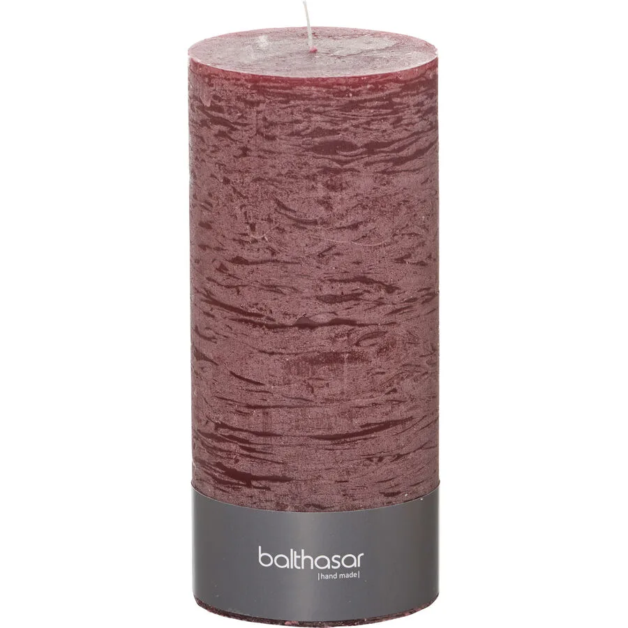 Balthasar Kerze Rustico antikrot H20 cm D9 cm, Brenndauer 120h - Farbe: taupe - Material: Wachs