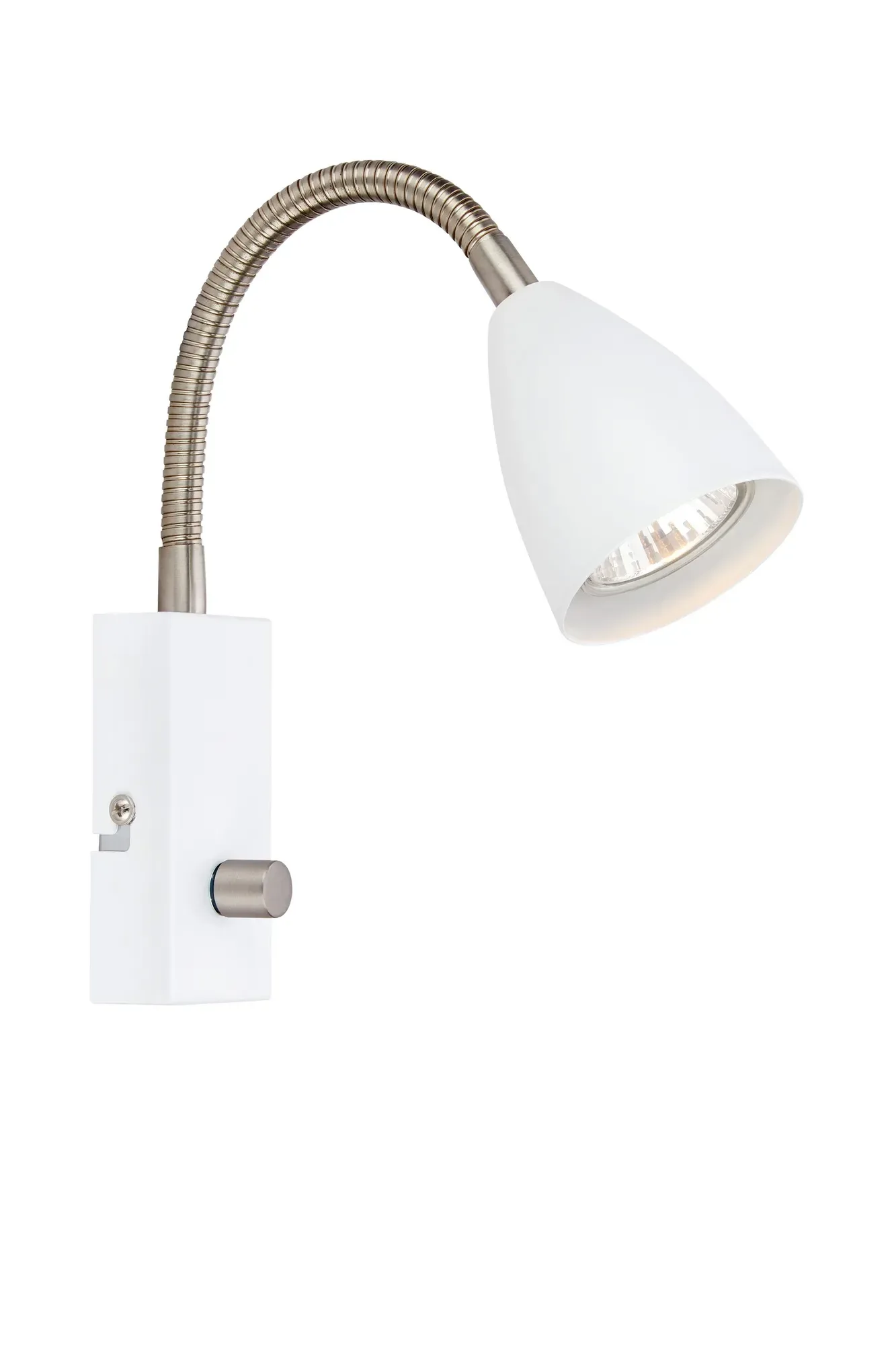 Ciro Nachttischlampe Weiß/Stahl Flex