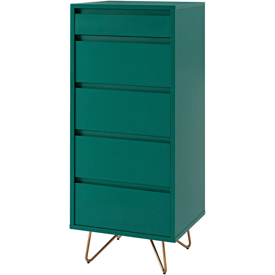 Kommode Austin Grün, Gold MDF, Metall B 45 H 110 cm