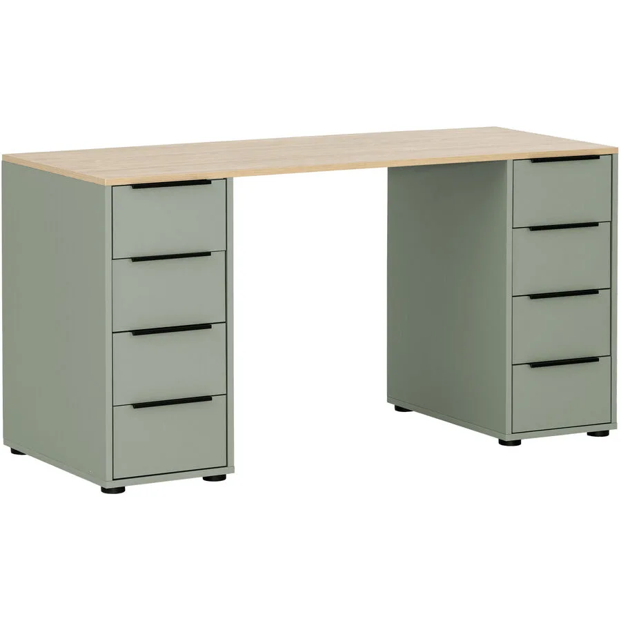 Schreibtisch Almo grün Holzwerkstoff B 140 cm T 55.5 cm