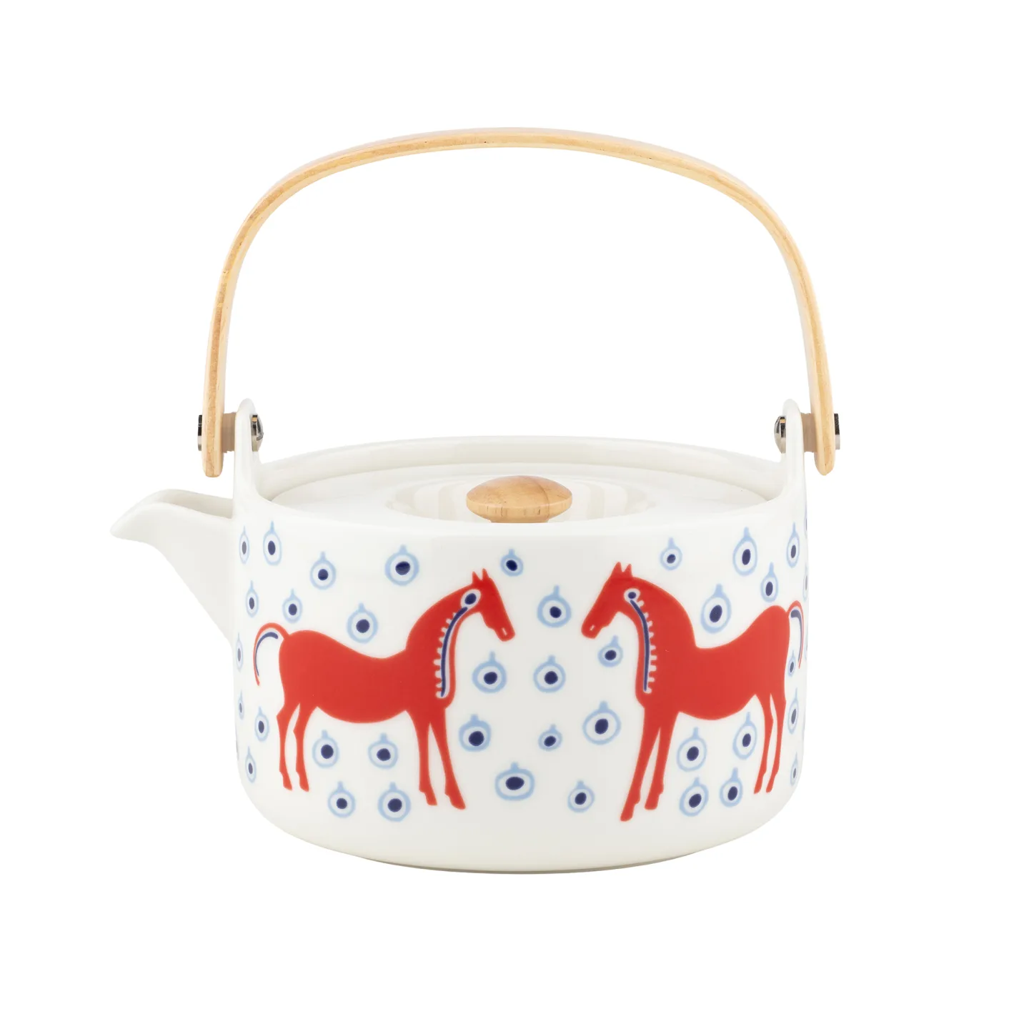 Marimekko - Musta Tamma tekanna 7DL, off white, orange red, lt.blue - Tekannor - Sten