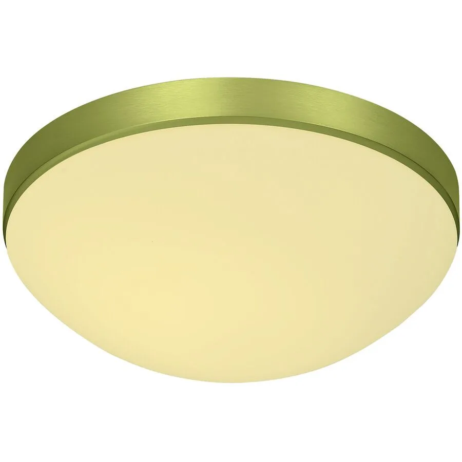 Designer-Deckenlampe Bankamp Basic E27 messingfarben dimmbar D 32 cm - Farbe: Messingfarben lackiert / Glas opal weiss - Material: Eisen/Glas