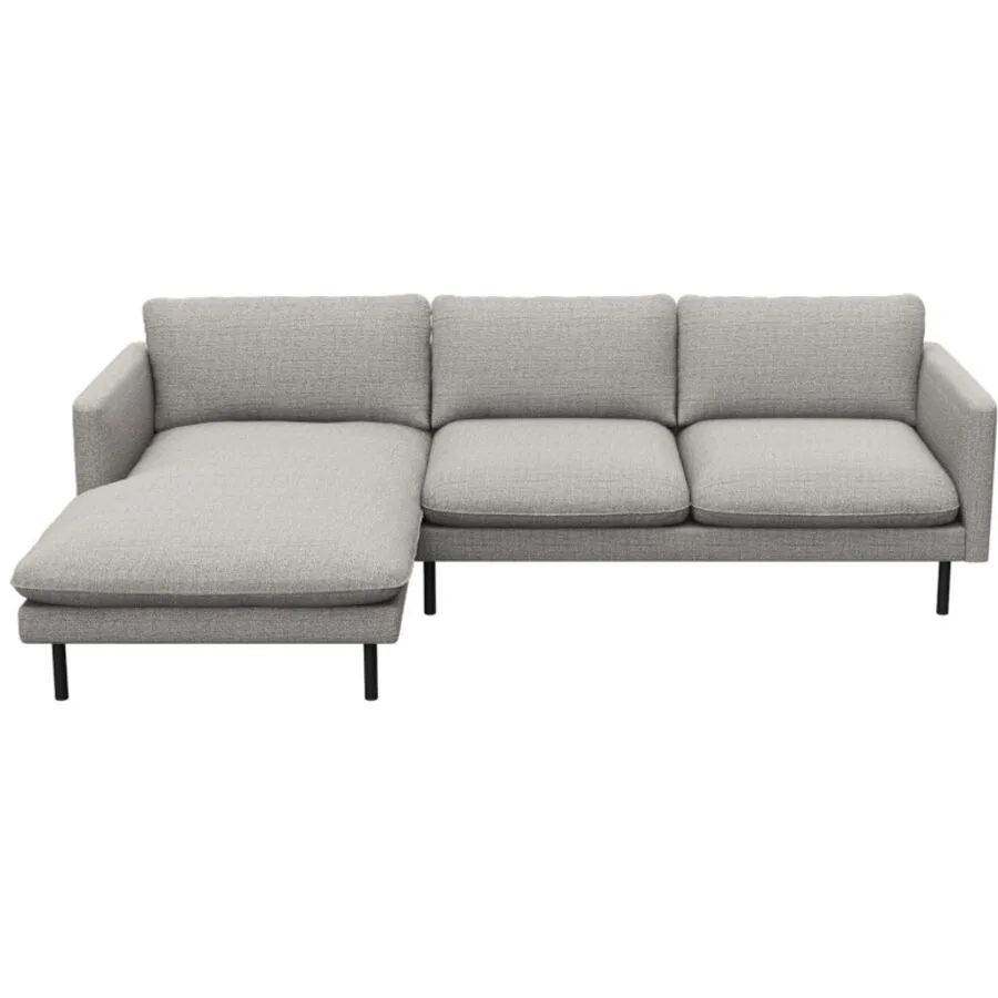 Sofa Valentino Links Stoff rauchgrau B 253 T 165 cm