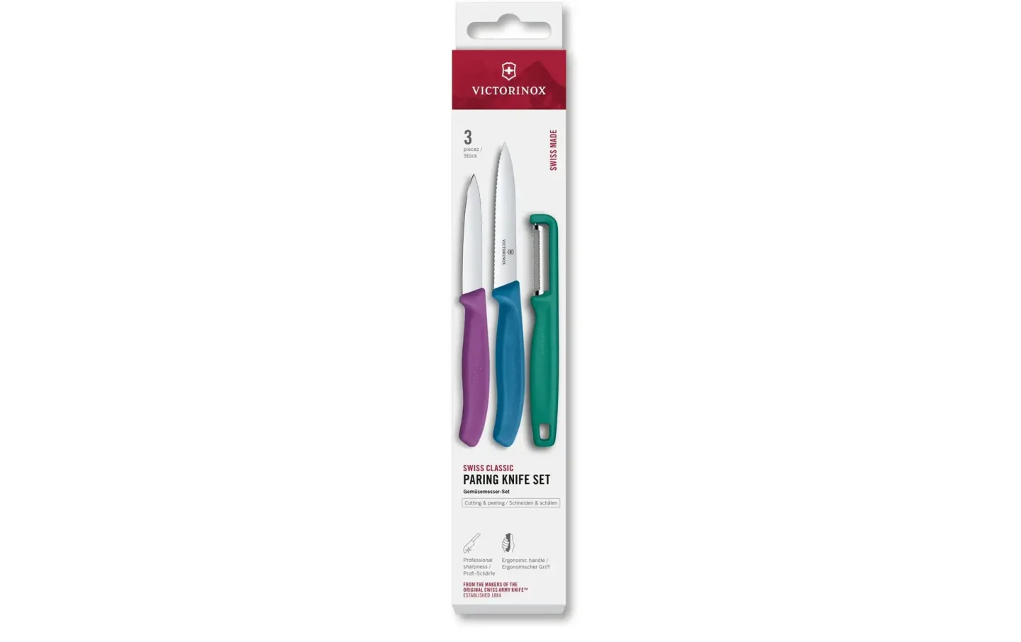 Alltron Messer-Set Swiss Classic, 3-teilig, Grün / Violett / Blau Von Mehrfarbig | Schubiger Möbel