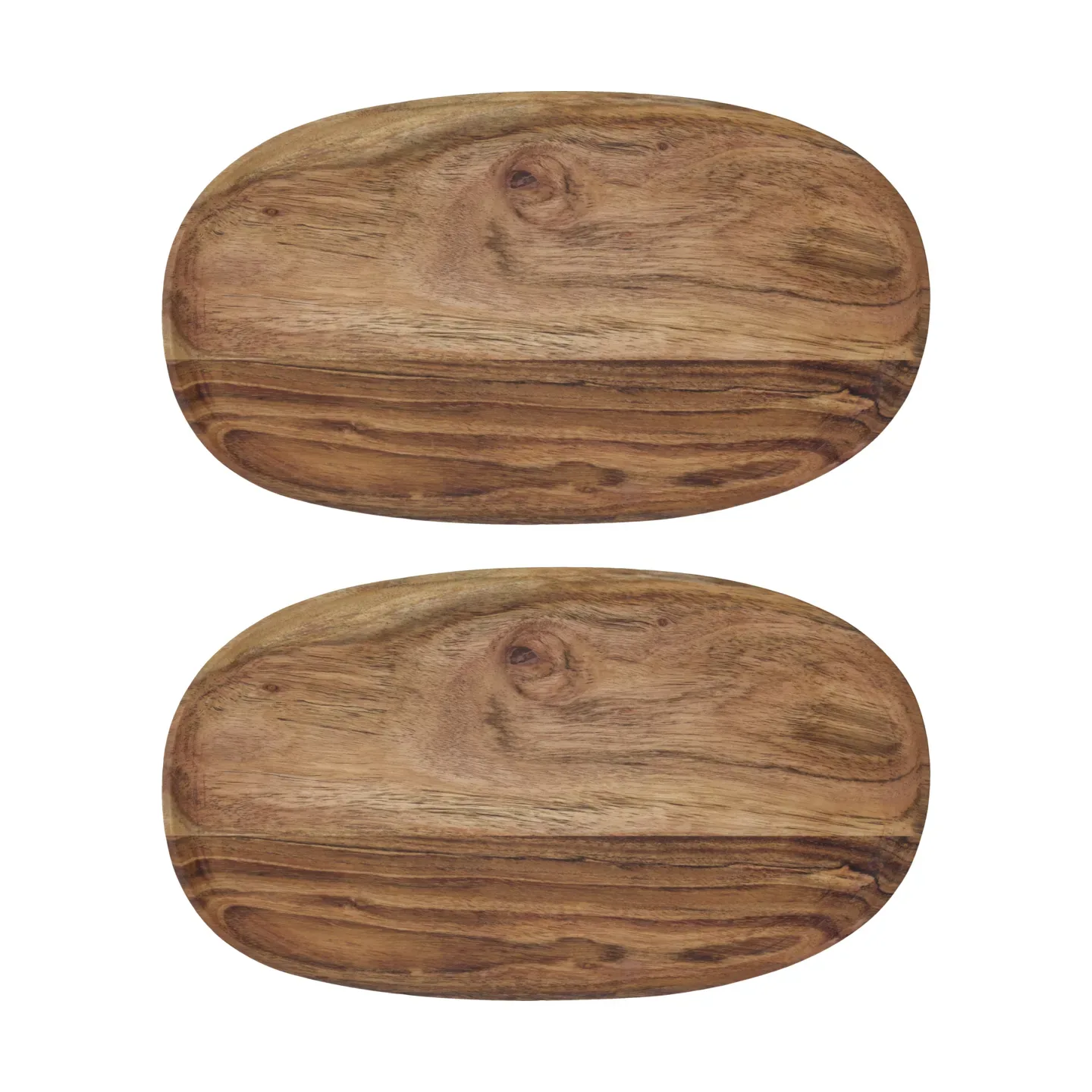 House Doctor Wood Tablett 19x33 cm 2er-Pack Natur