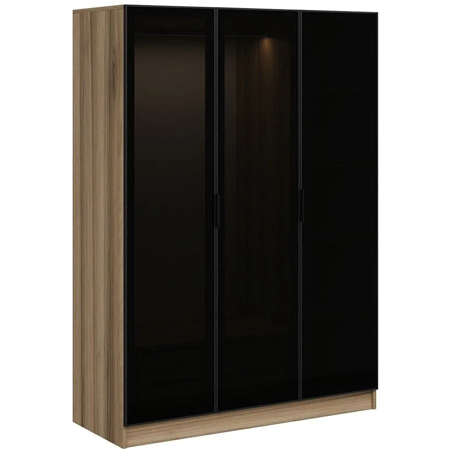 Kleiderschrank Uyumak dunkelgrau Melamin B 135 cm