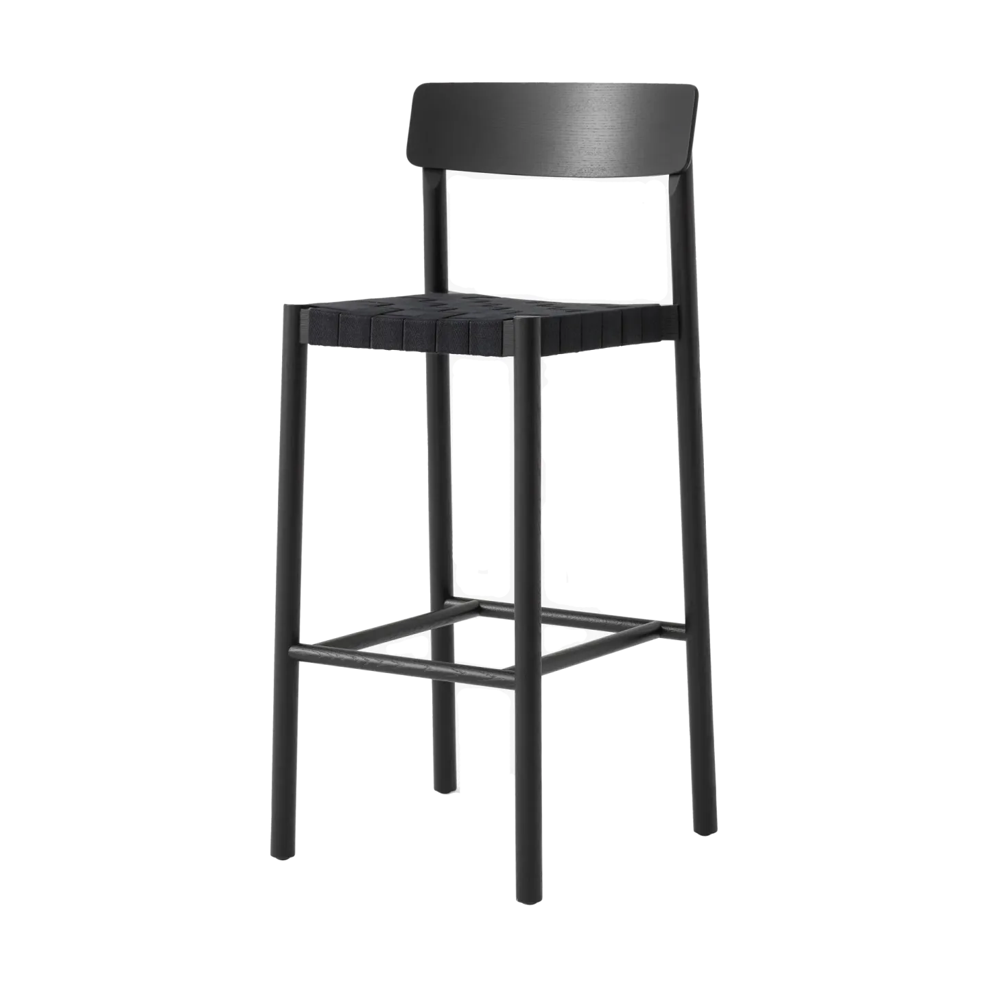 &Tradition Betty TK15 Bar Chair Barstuhl 75 cm Schwarz lackierte esche-schwarzes leinen