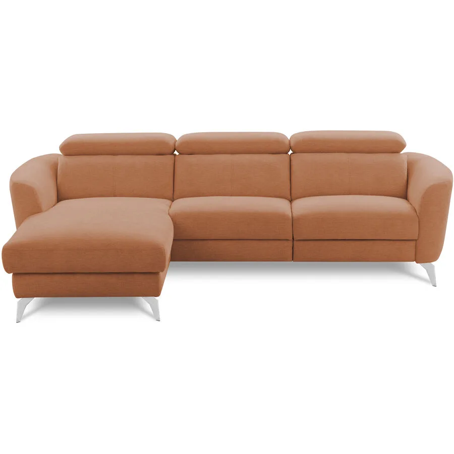 Ecksofa Simba Rechts Chenille Ziegelrot B 261 T 183 cm