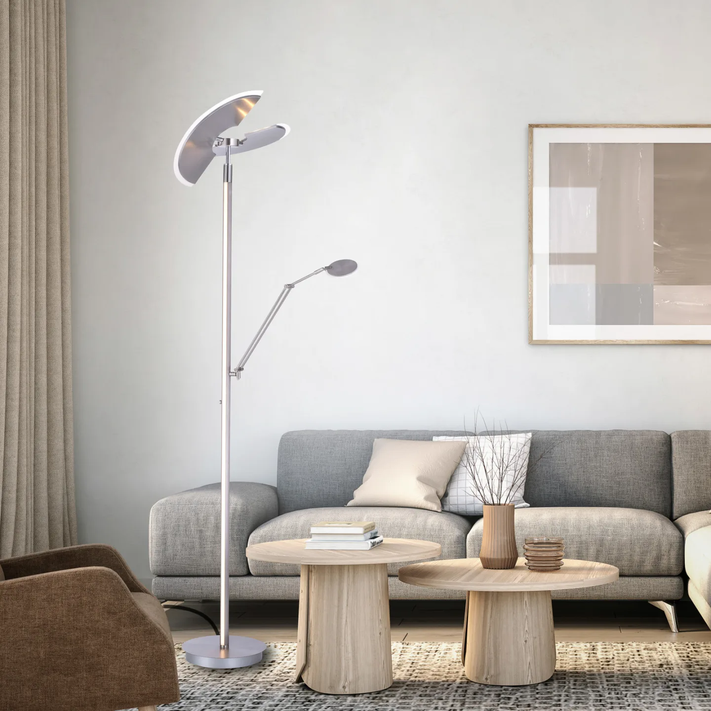 Mutil LED-Stehleuchte, diamond, Leselampe, CCT - PURE PURE Mutil - Wohnzimmer - Modern - Metall - Mehrflammig