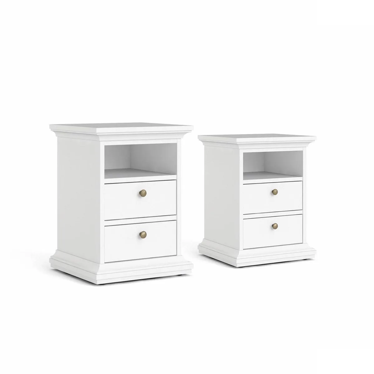 Venedig Nachttisch 2 Stück Breite 43 cm, Höhe 58 cm weiss.
