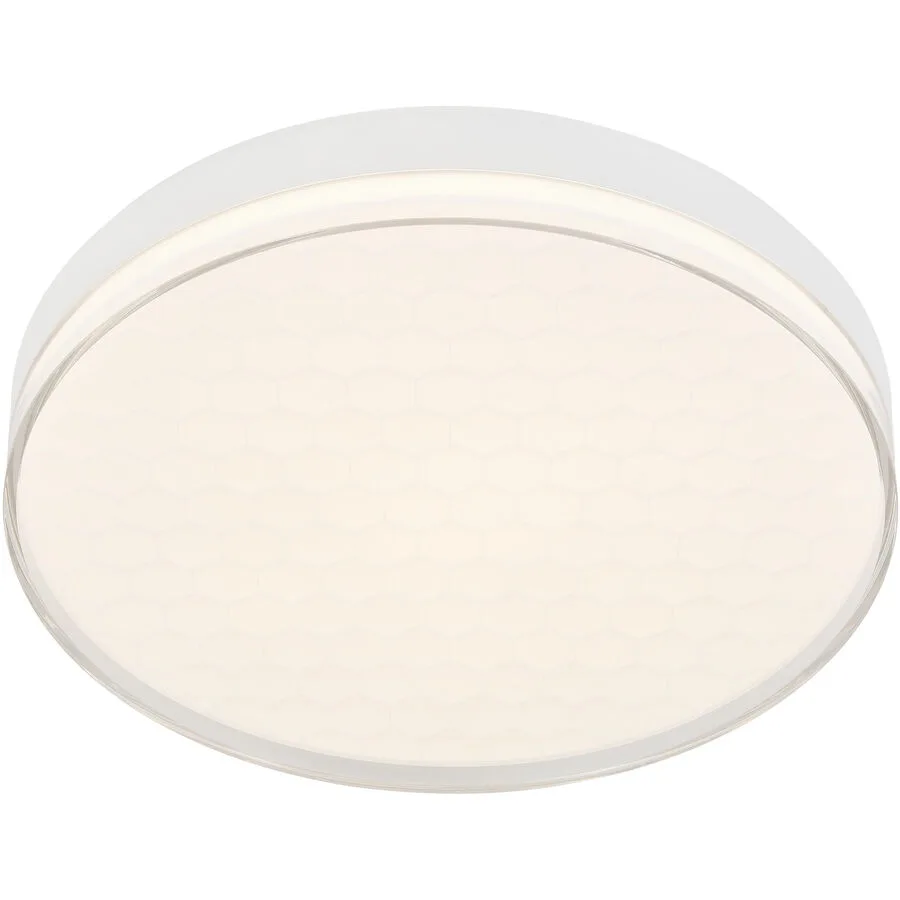 Deckenlampe Ria Weiss Kunststoff 48 cm 9 cm - Material: Acryl - LED - Lichtfarbe: Warmweiss - LED Energiesparlampen