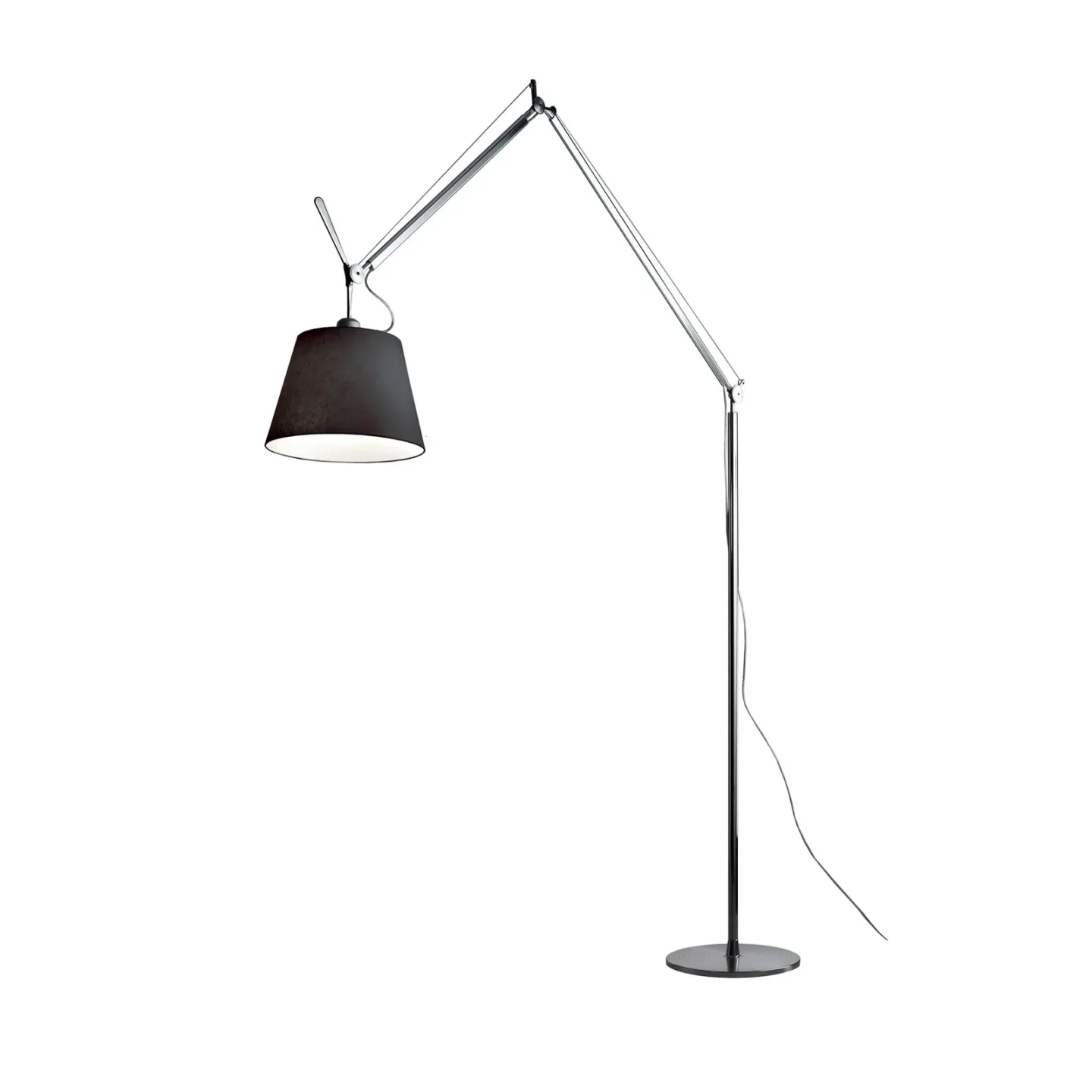 Tolomeo Mega Stehlampe Ø 32 cm schwarz/alu on/off - Artemide - Wohnzimmer - Aluminium