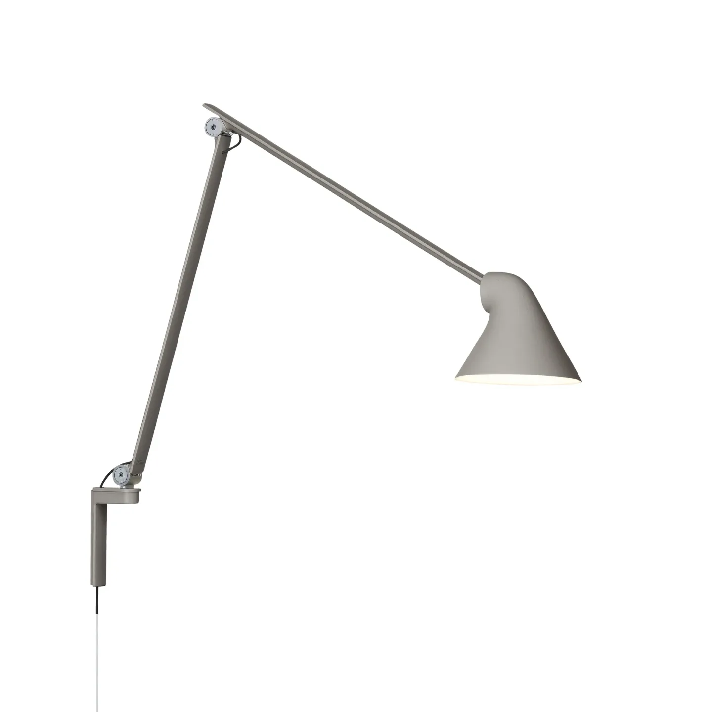 Louis Poulsen NJP vägglampa Ljusgrå, lång arm, LED, 3000k