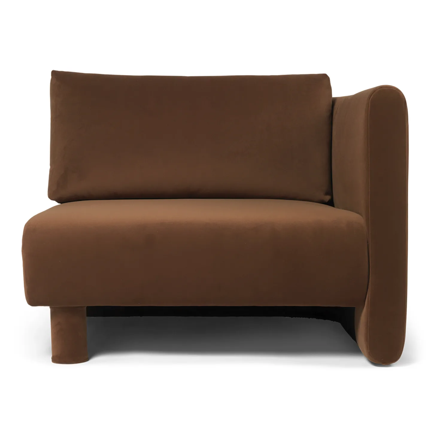 Ferm Living - Dase Armrest R Rich Velvet - 36 Soft Brown - Soffor - Brun - Trä/Plast