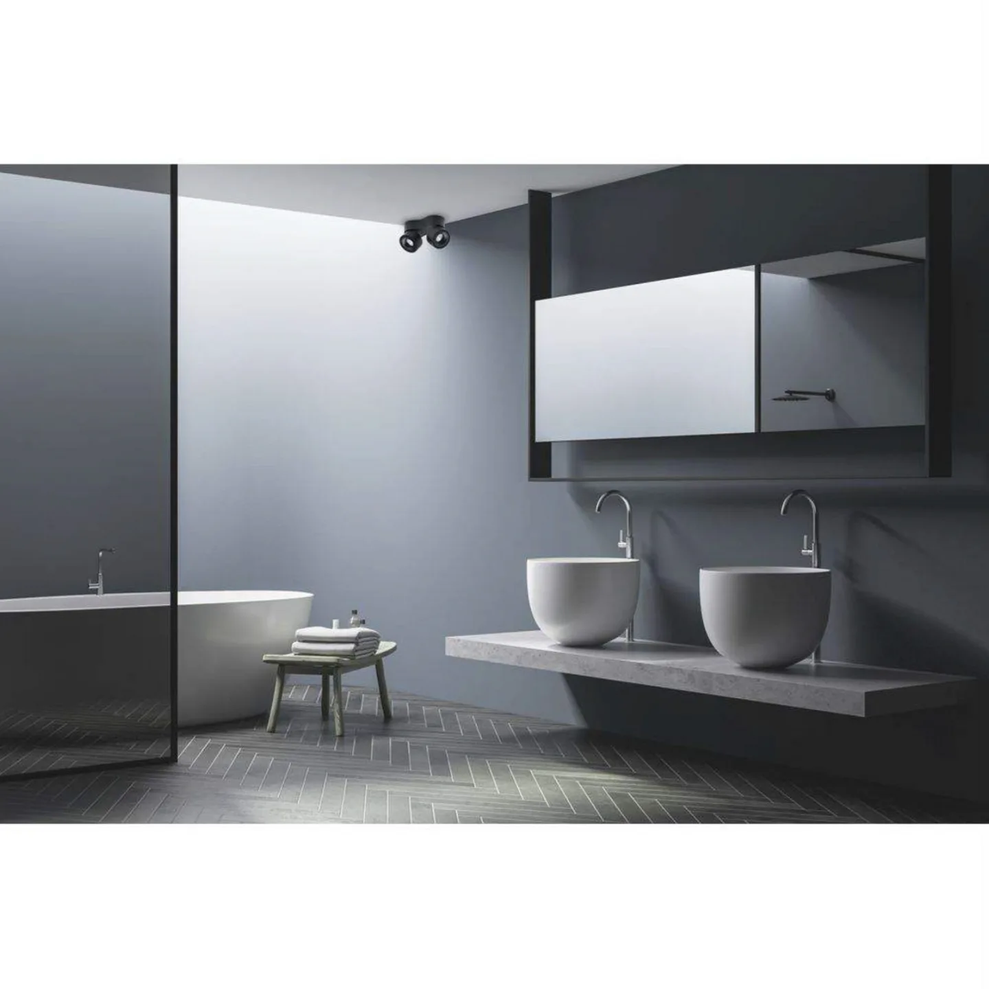 Easy W2100 LED Deckenleuchte 2700K Black - Antidark - Wohnzimmer - Aluminium