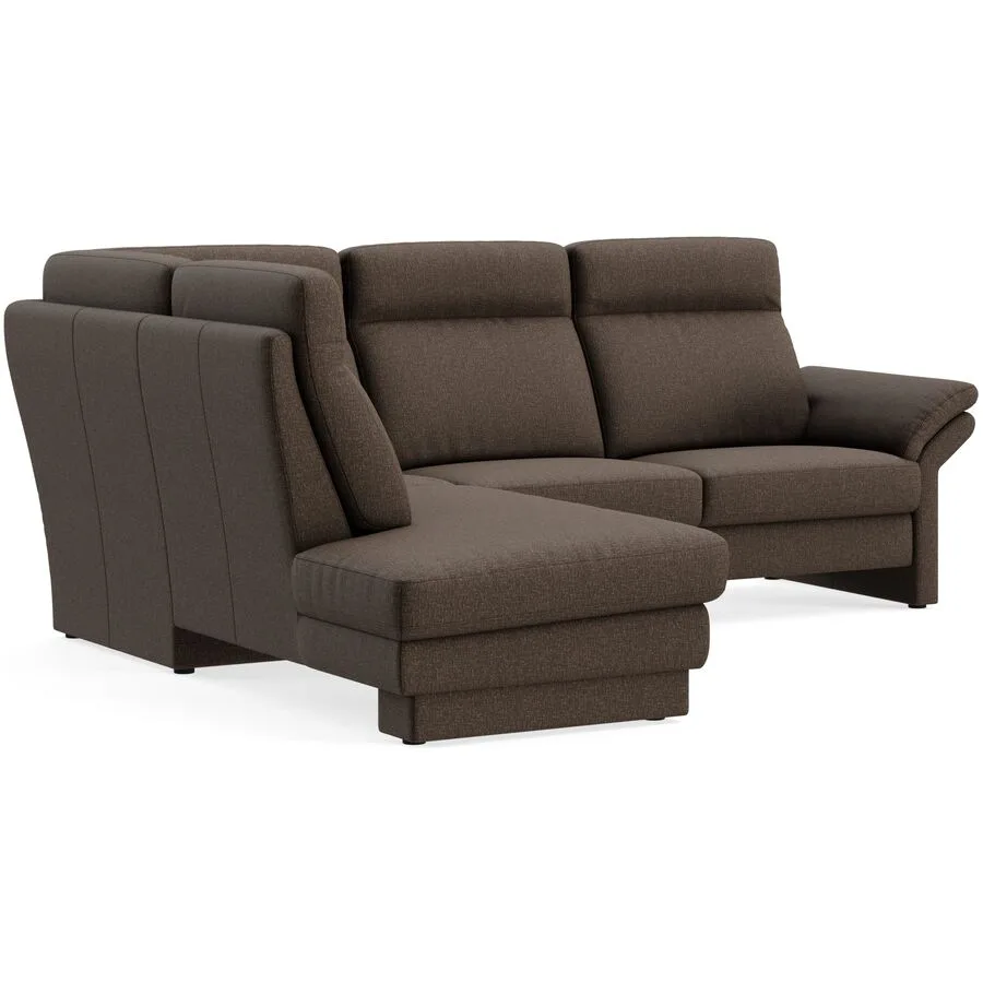Ecksofa Albula Links Echtstoff Cosmopolitan brown B 250 T 215 cm - Möbel Konfigurator: Traummöbel individuell zusammenstellen