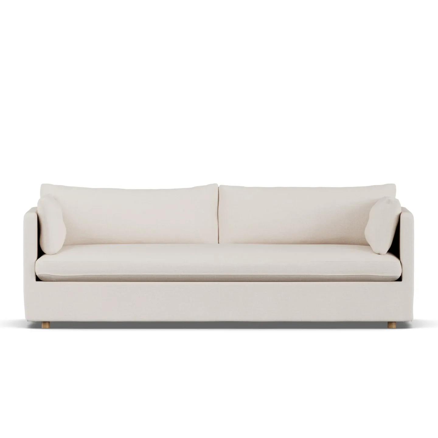 1898 Linnevik Sofa Same Off White 6671-Eiche weiß geölt, 4-sitzig, mit Volant