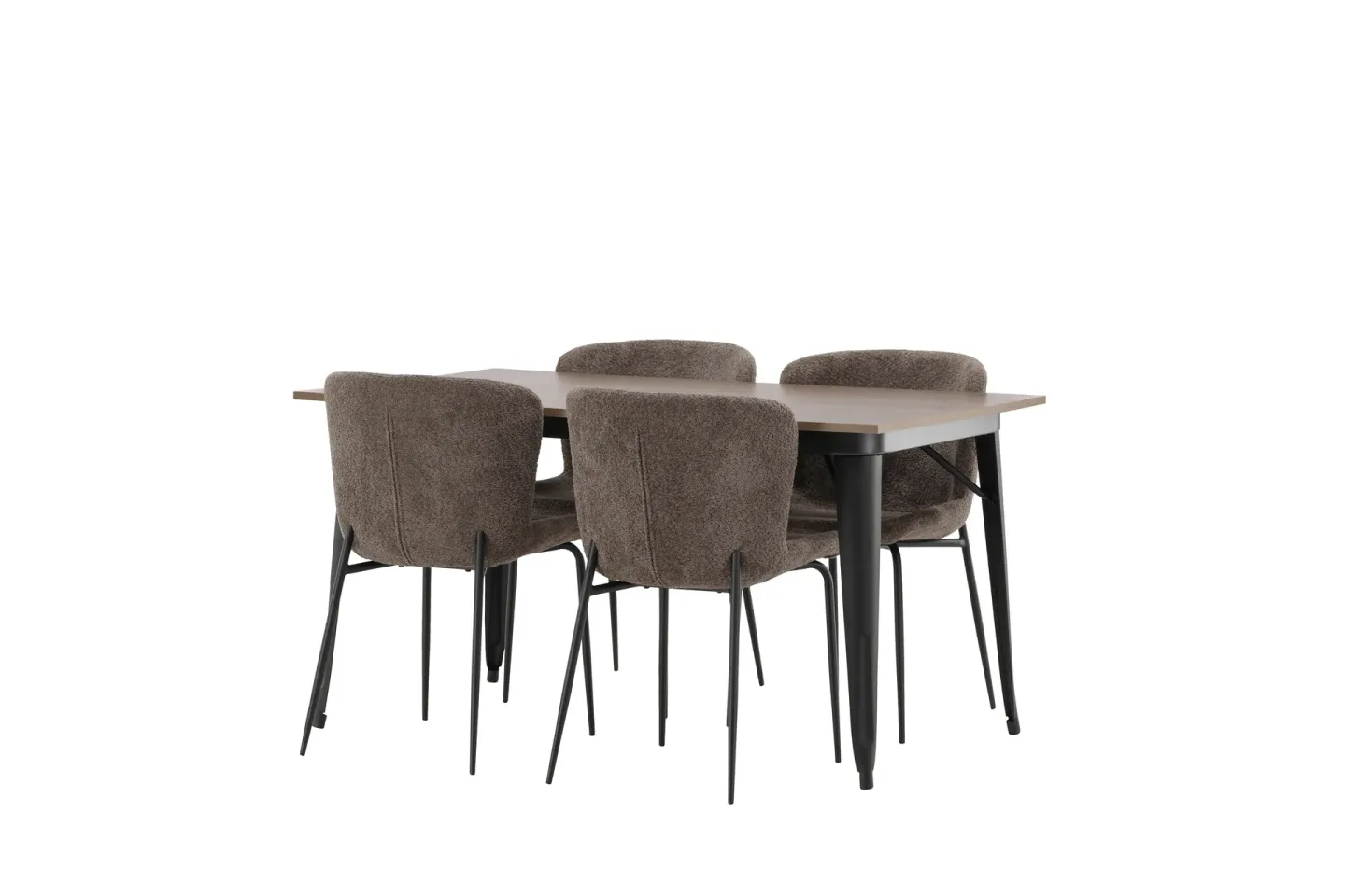 Tempe Matgrupp 140 cm Rektangulär med 4 Modesto stolar - Beige
