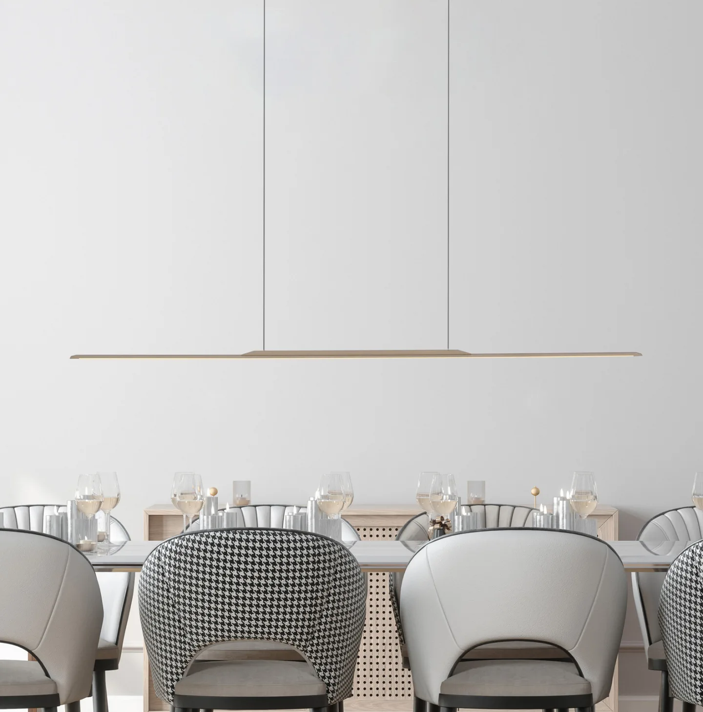 Surface LED-Hängelampe, bronze 125cm Aluminium 3.000K - PURE - Wohnzimmer - Modern - Einflammig