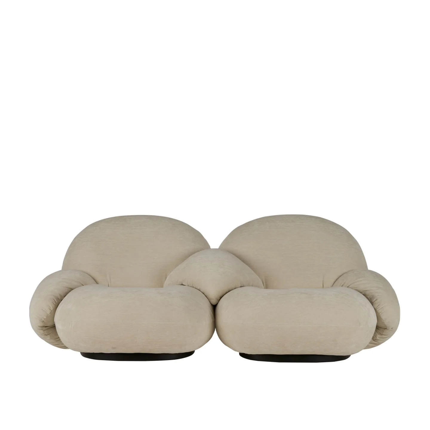 Gubi - Pacha Sofa 2-Seater Full Upholstered w. Armrests, Soft Black, Cat 5 Dedar Karakorum 004 Perla - Soffor - Pierre Paulin - Svart