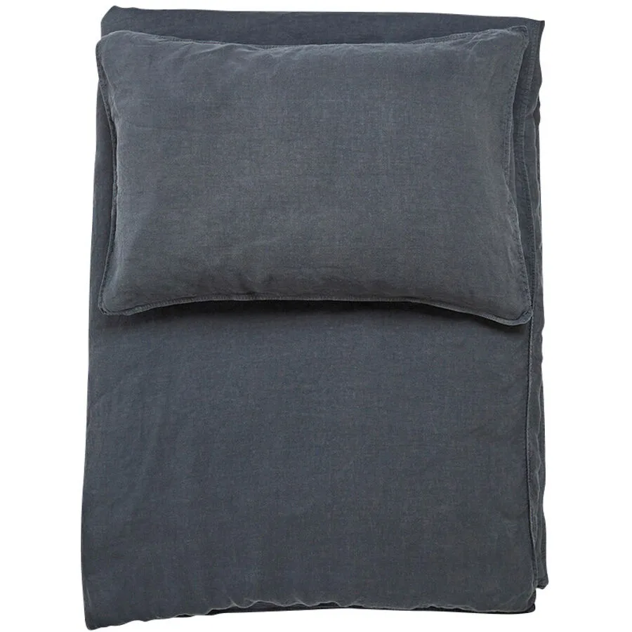 Lavie Kissenbezug Linus anthrazit Einfarbig Leinen B 65 T 65 cm