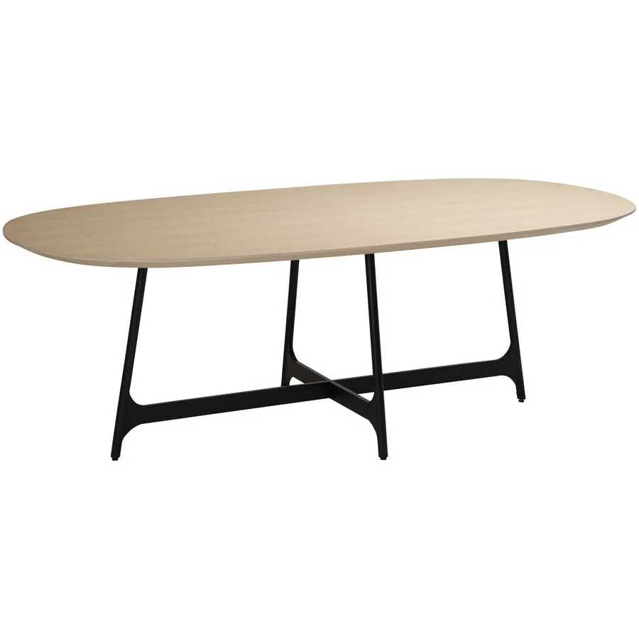 DAN-FORM Esstisch Ooid schwarz/eiche Metall B 110 T 220 cm
