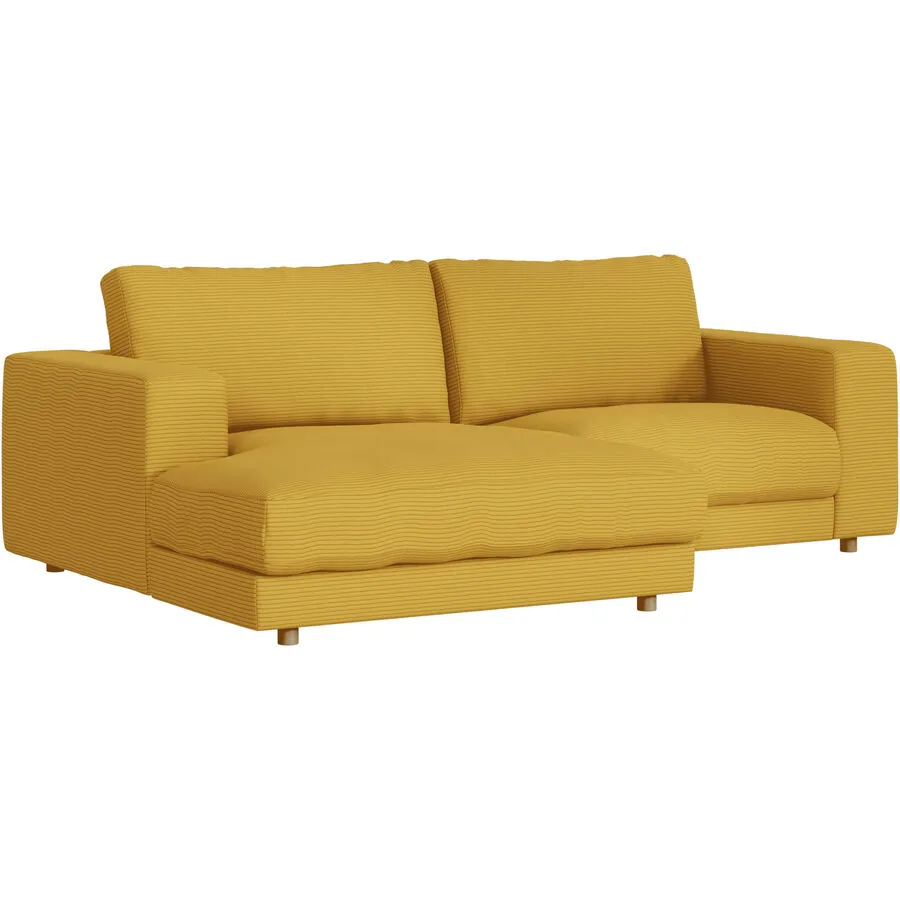 Ecksofa Ava Links Bezug: 88% Polyester, 12% Polyacryl gold B 240 T 170 cm - Möbel Konfigurator: Traummöbel individuell zusammenstellen