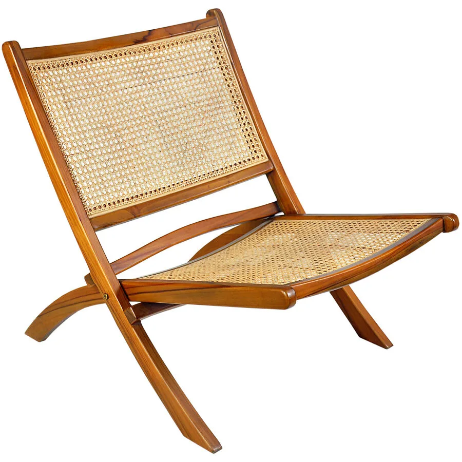 Klappstuhl Tan natur Teak, Rattan