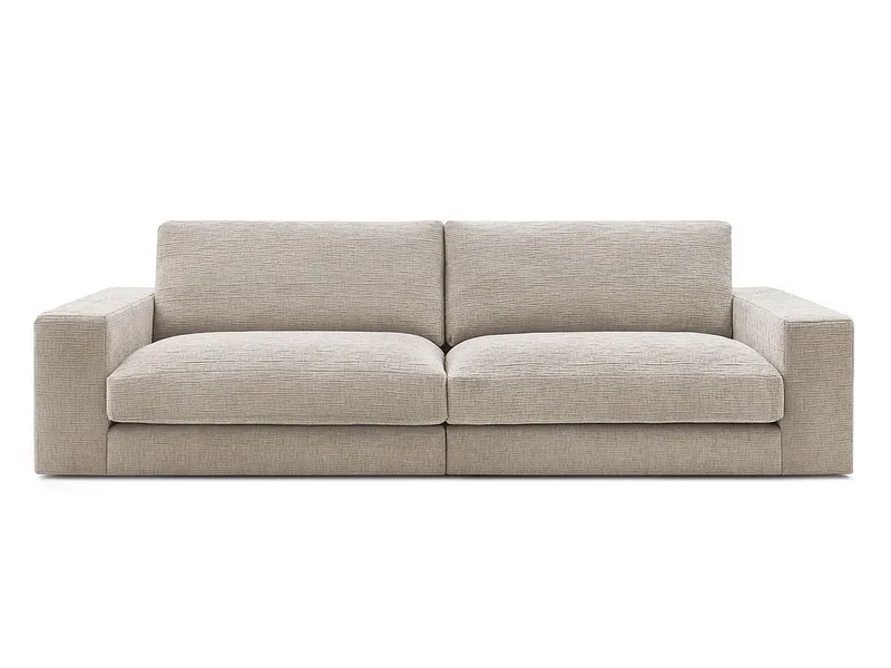 3er Sofa BOBOCHIC LEONARD Stoff mit Textur beige