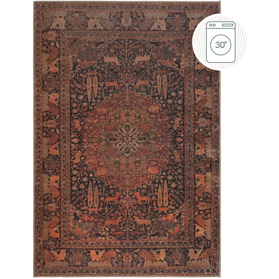 Teppich Mezri hellgrau Paisleymuster Polyester 190 x 290 cm