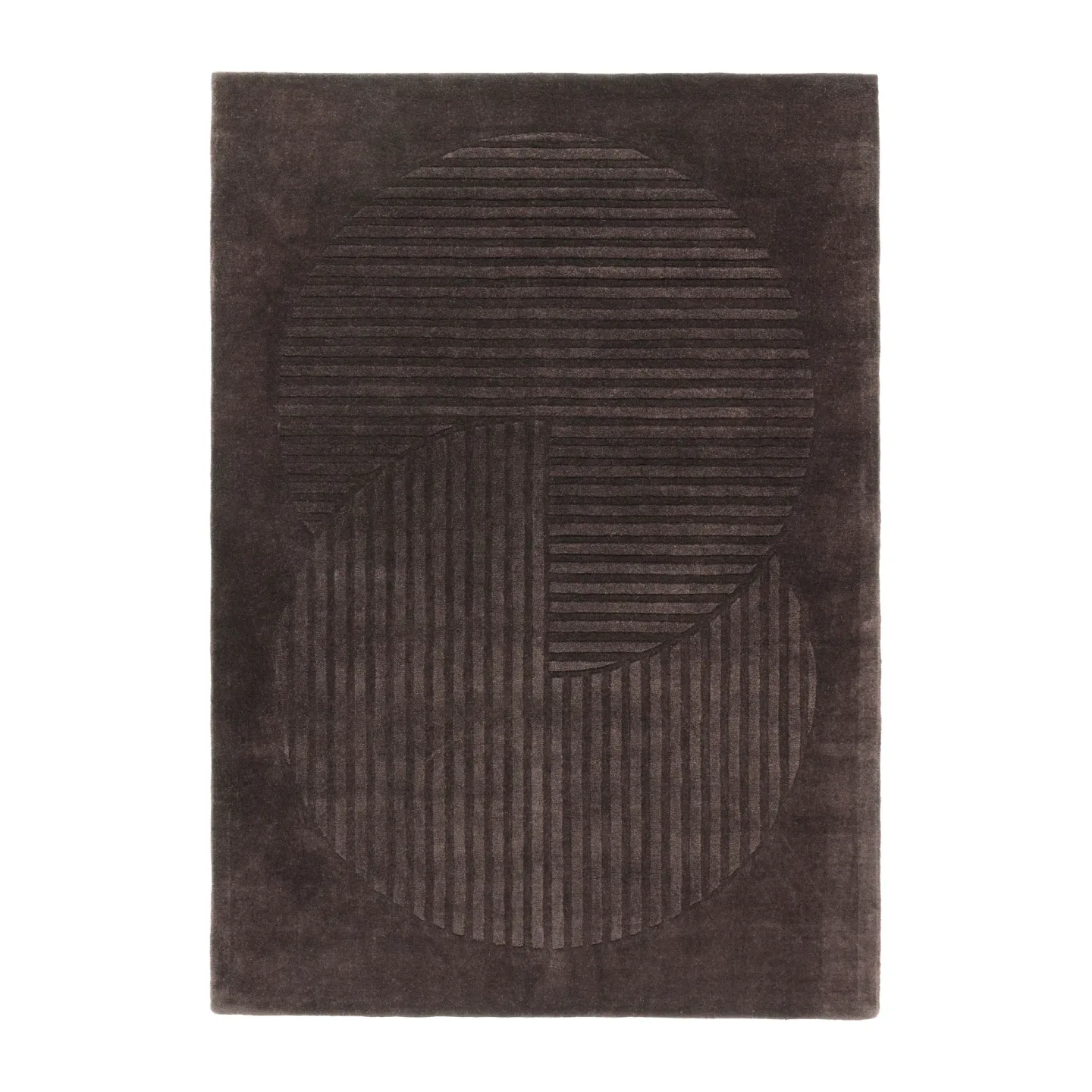 NJRD Levels Circles Wollteppich Braun, 200x300 cm
