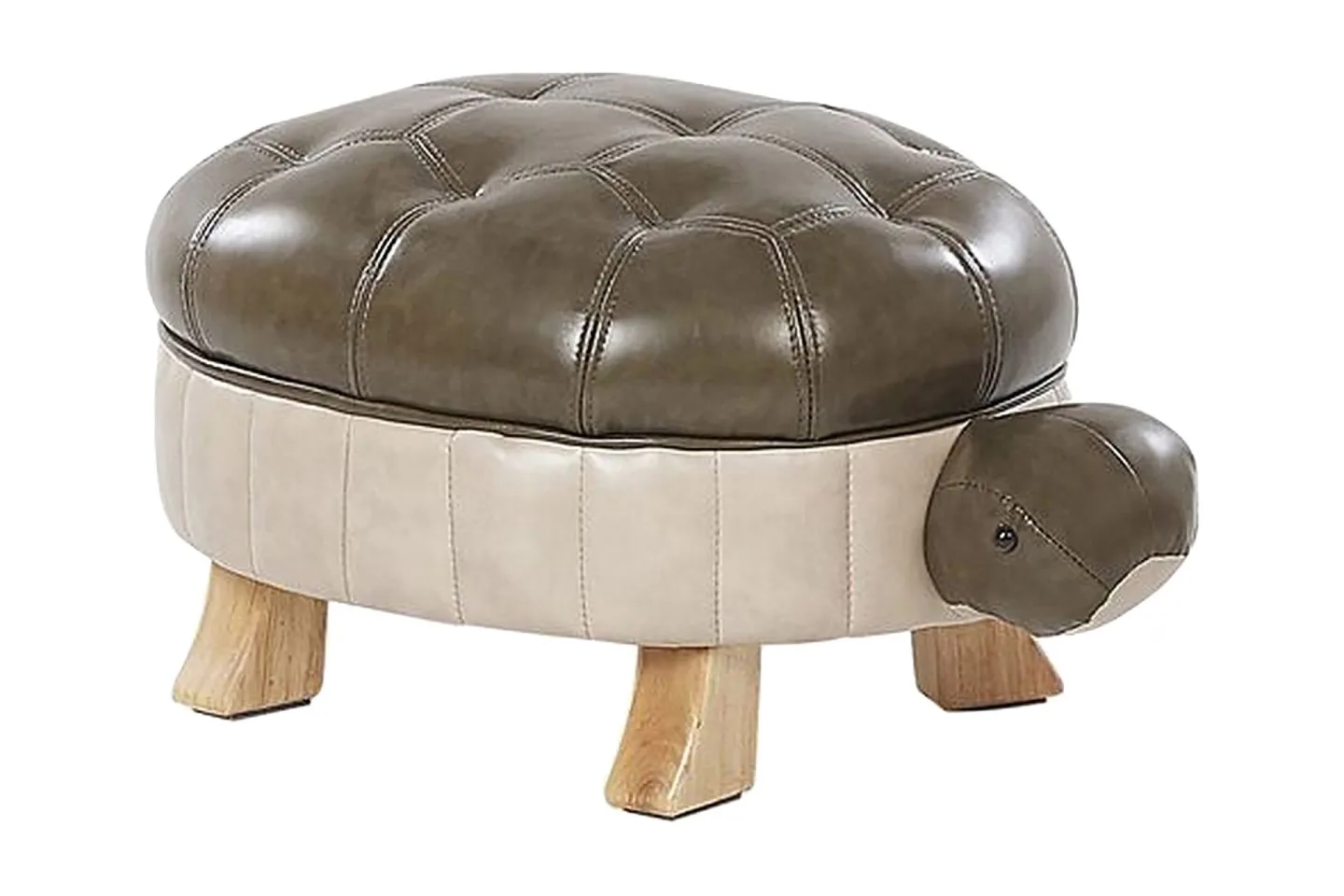 Tartaruga Sittpuff - Konstläder/Grön/Beige