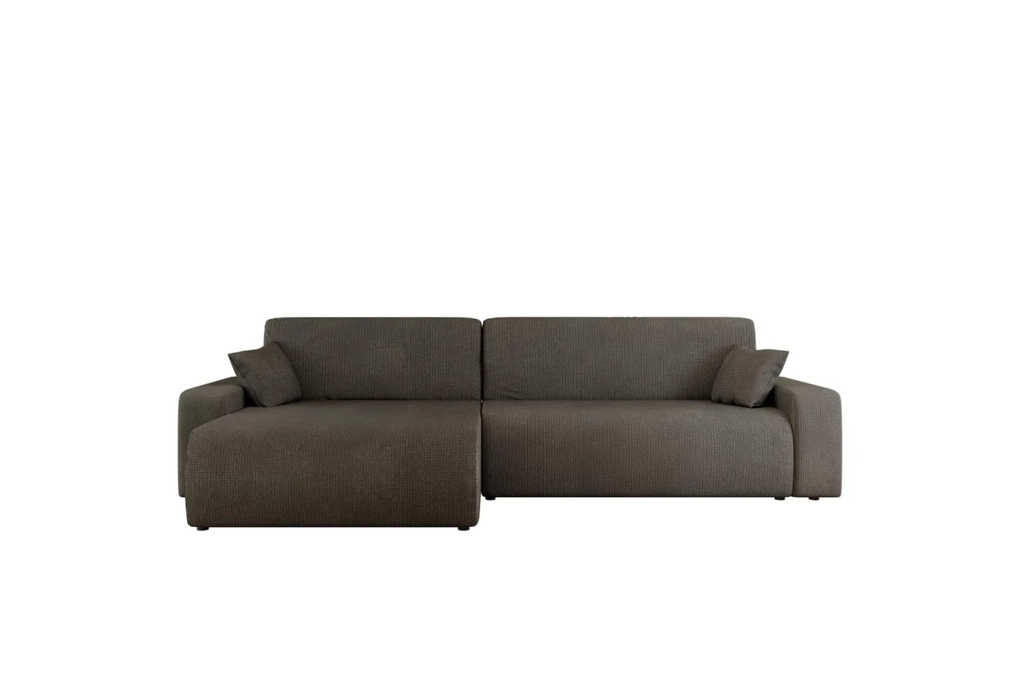 Barile Bäddsoffa med Divan 3-sits i Plysch - Grå