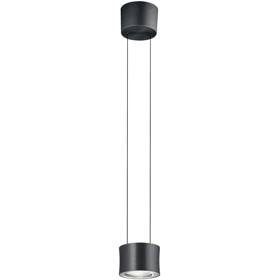 Designer-Pendellampe Bankamp Impulse anthrazit 1-flammig vertical flex - Farbe: Anthrazit eloxiert - LED - Lichtfarbe: Extra warmweiss - Material: