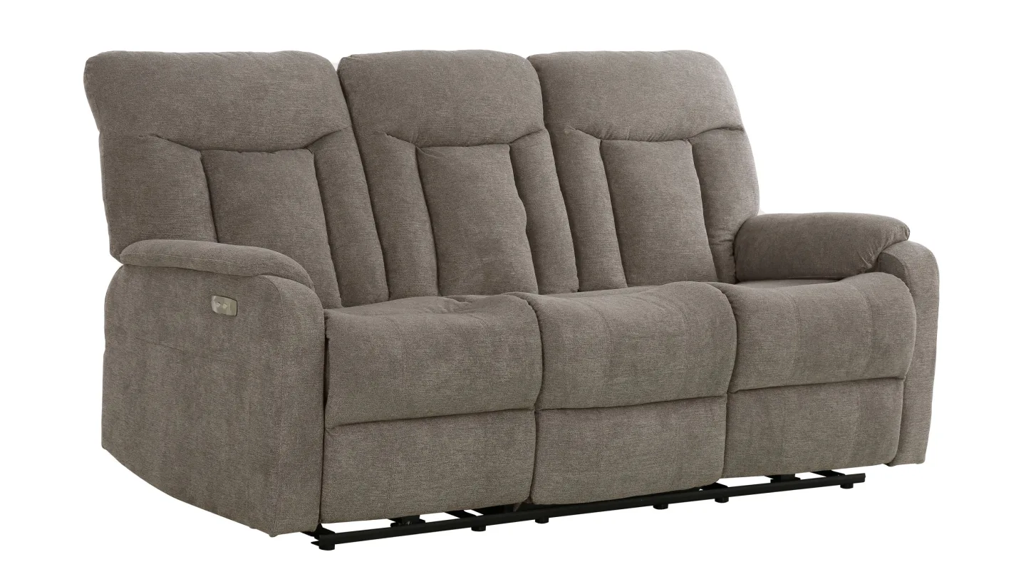 Einzelsofa 3-Sitzer grau 189 cm - mit Relaxfunktion - SERIO