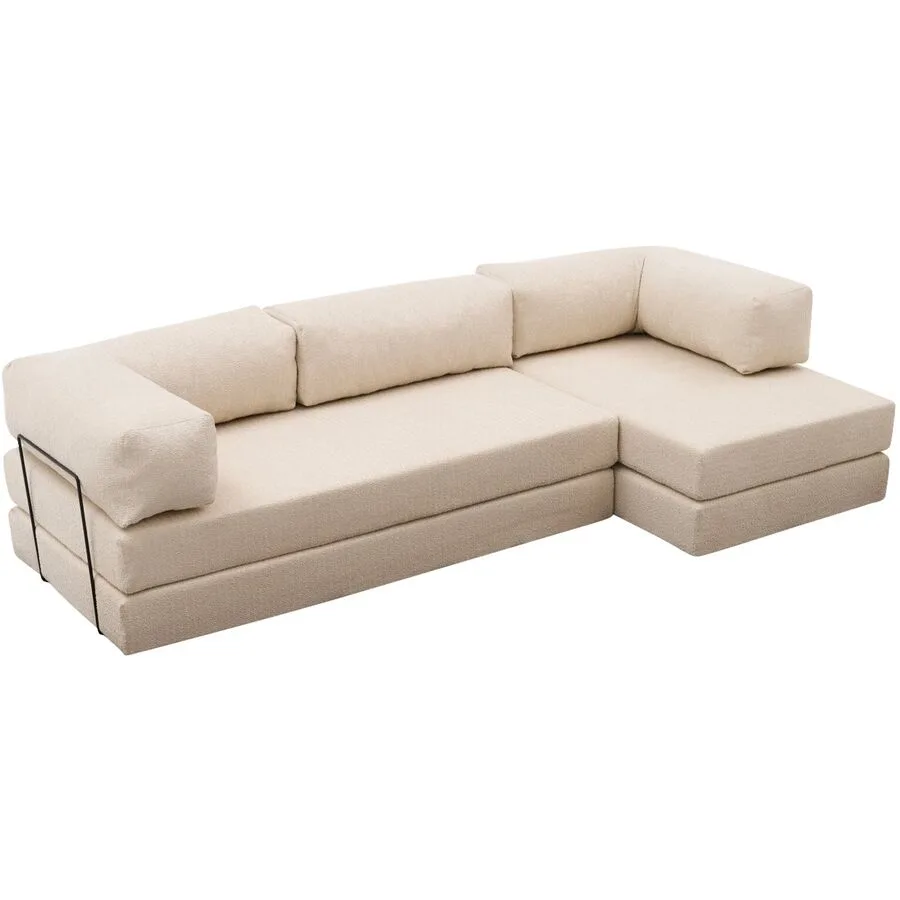 Bettsofa Foldbar Creme Fabric: 100% CHENILLE B 290 T 95 cm