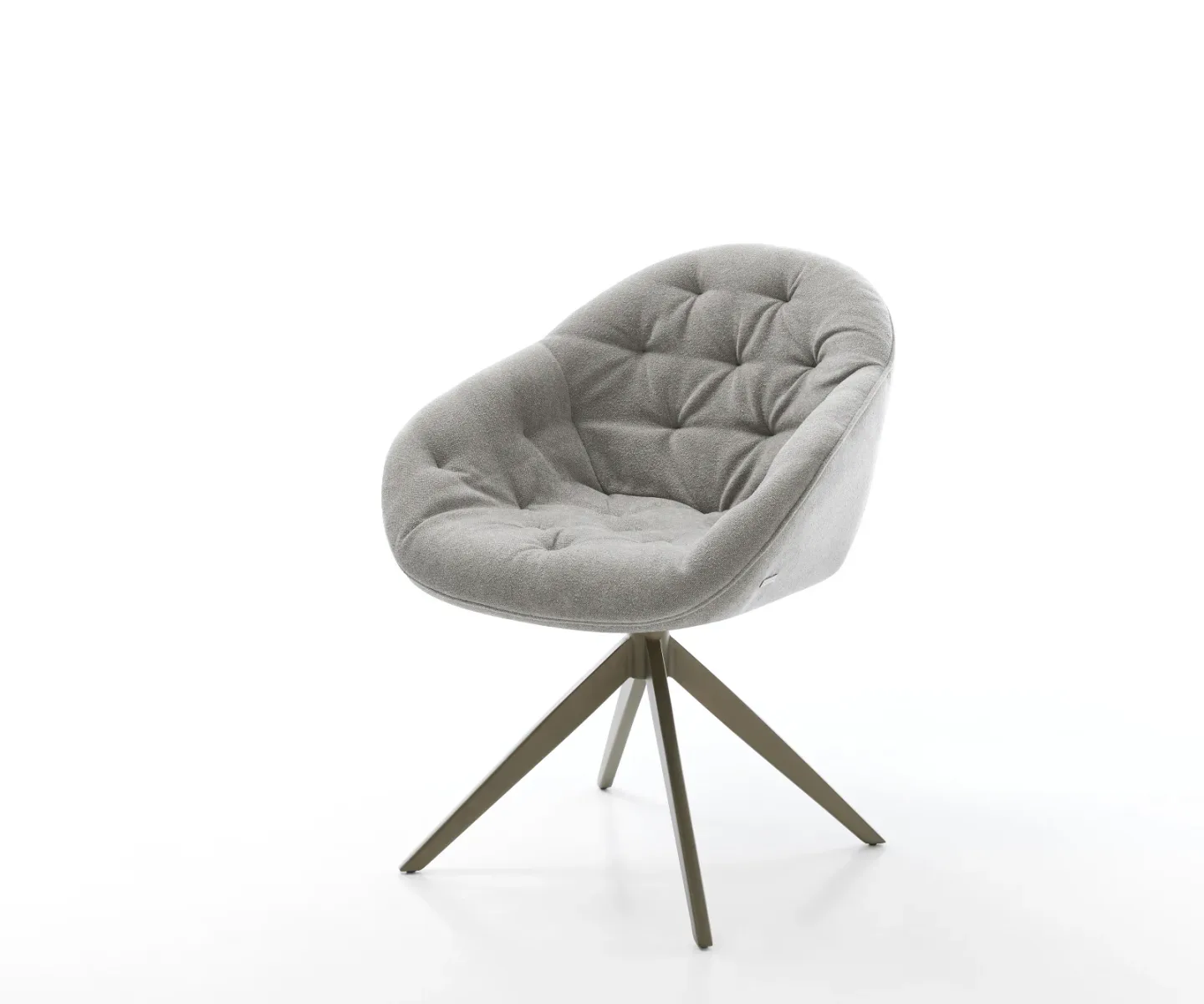 Drehstuhl Gaio-Flex Strukturstoff Soft Grau Kreuzgestell breit Effektfinish Titan 360° drehbar Wippfunktion