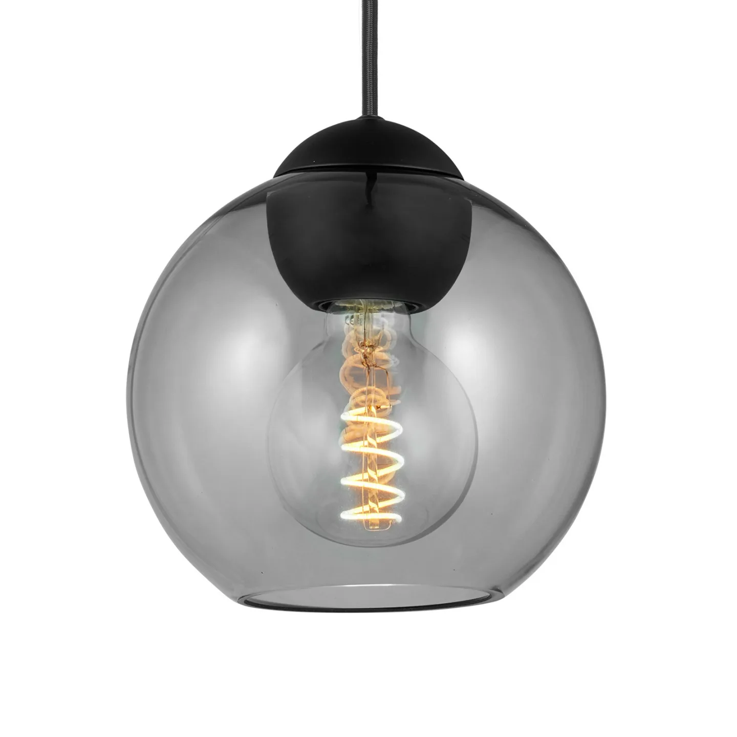 BUBBLES Hängelampe, rauchgrau Ø 18 cm Glas E27 - Halo Design - Wohnzimmer - Einflammig
