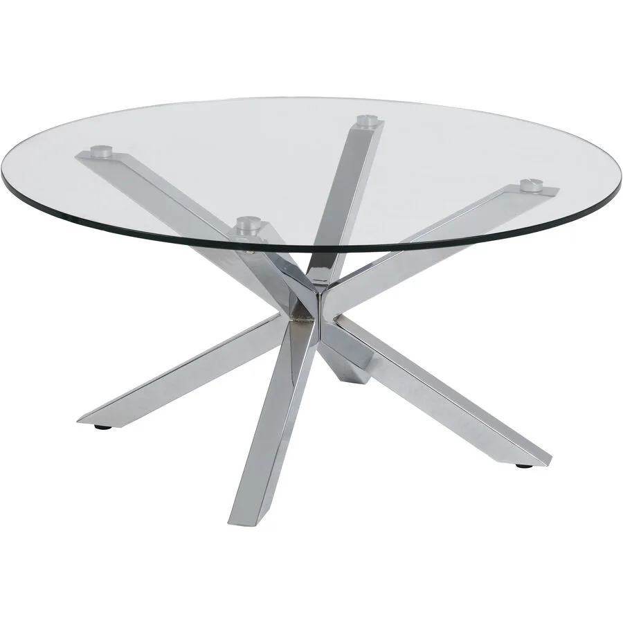 Salontisch Amiri klar Glas, Metall B 82 T 82 cm