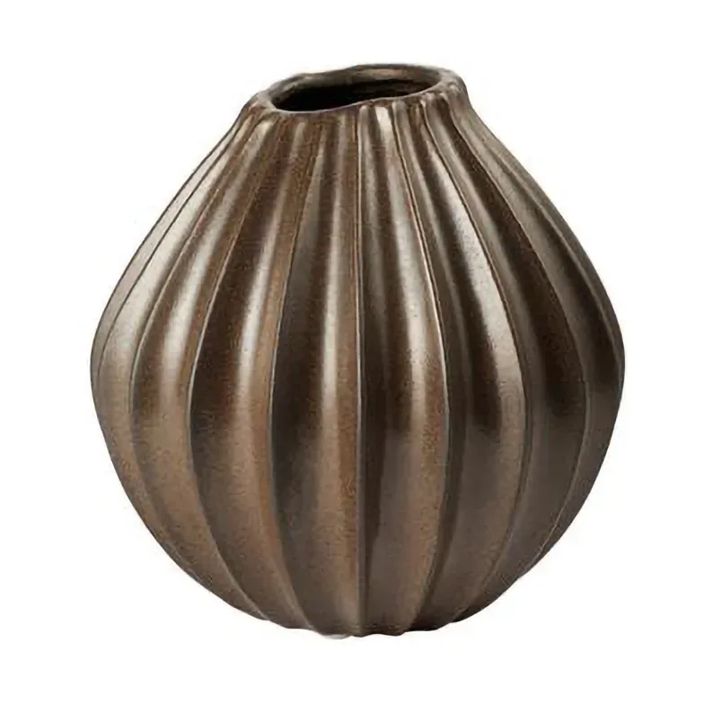 Broste Copenhagen Wide Vase M 25 cm Brown