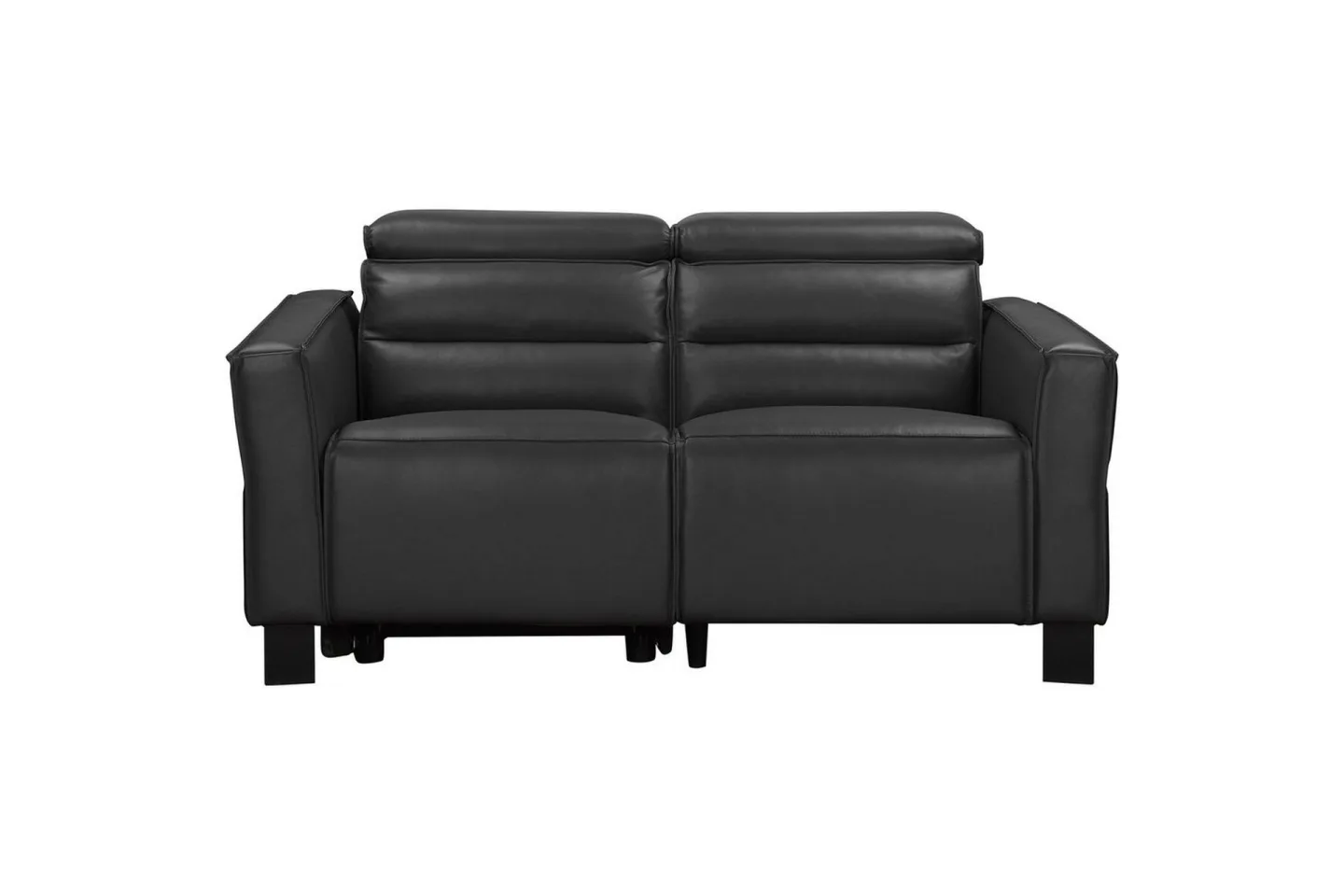 Reclinersoffa utan hörn Loft24 Carpari Reclinersoffa 2-sits Black Artificial leather -