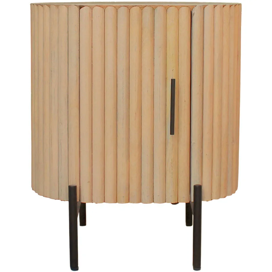Nachttisch Derik natur, schwarz Mangoholz B 50 H 60 cm
