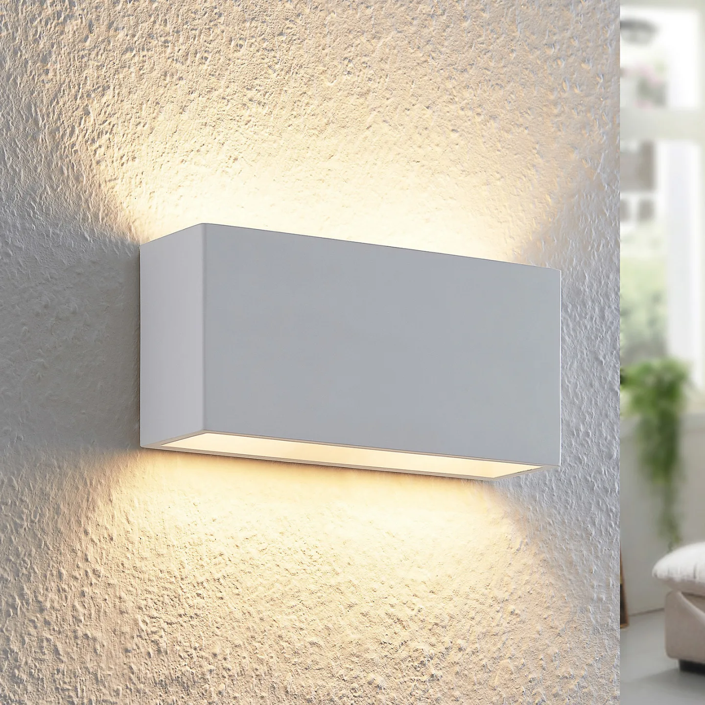 Mavora Square Vägglampa White - Lindby - Vardagsrum - Modern - Gips / lera - Vinklad