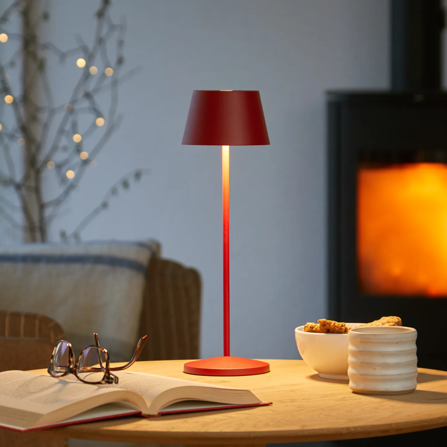 Modi Portable Bordlampe Ruby Red - Loom Design - Stue - Moderne - Metal - Med skærm