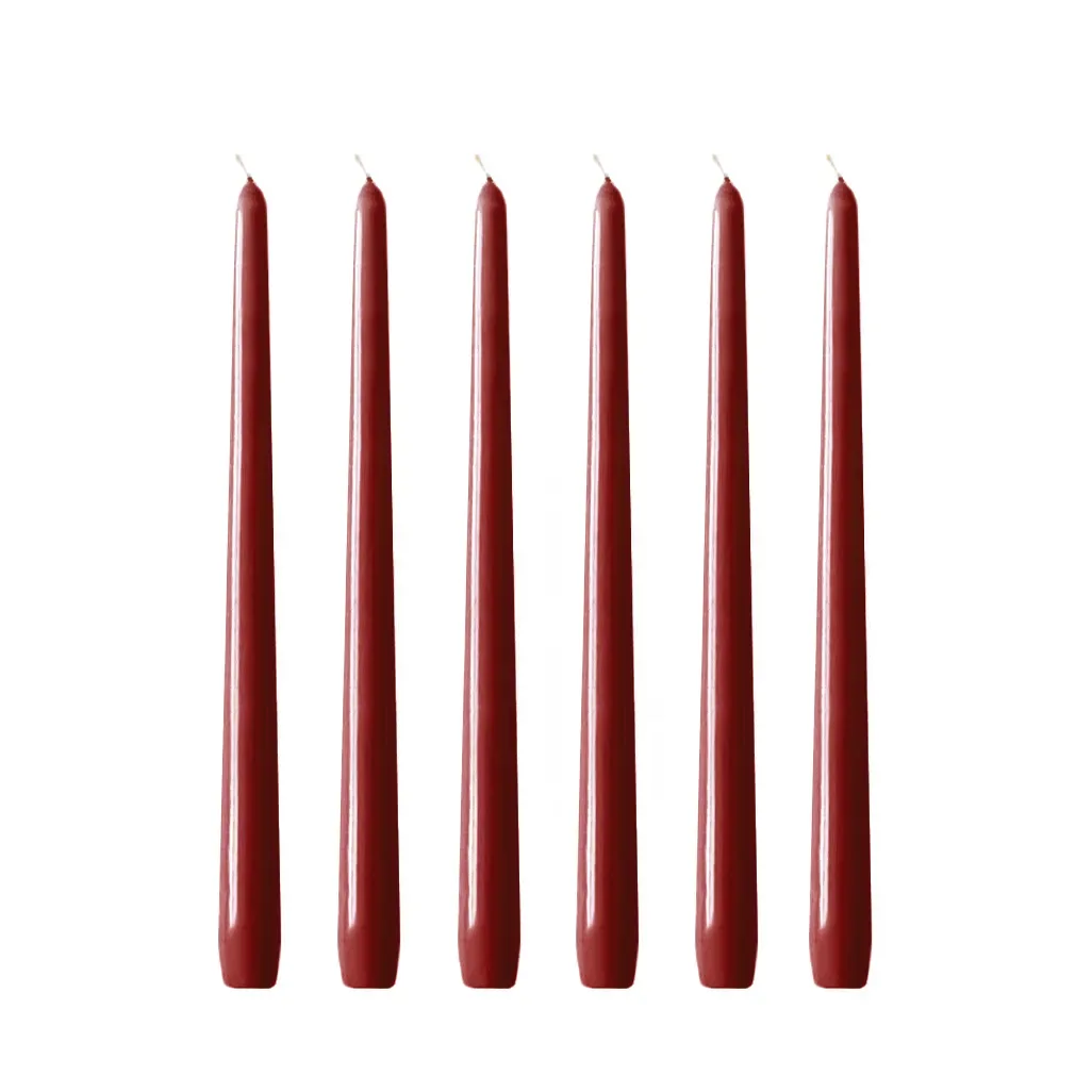 Hilke Collection Herrenhauskerzen 30 cm 6er-Pack Weinroter Glanz